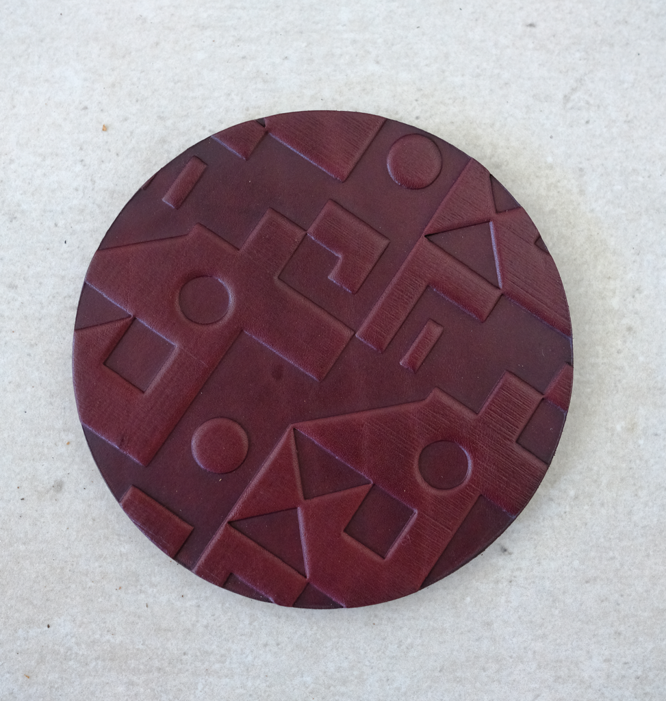Embossed Leather Coaster - Shapes